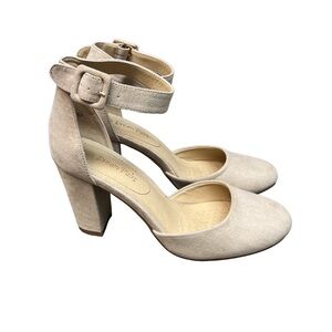 DREAM PAIRS Women's Ankle Strap Close Toe Chunky High Heel Pump Shoes Size 8.5